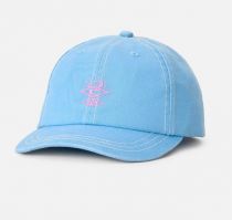  A light blue cap viewed from the back, featuring a plastic adjustable strap and ventilation holes. Casquette Washed Twill Fille