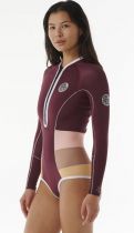 Femmes G-Bomb 2.0 1mm Front Zip Manches Longues Shorty Combinaison Néoprène