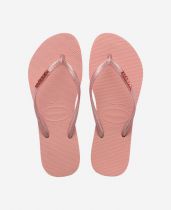 Havaianas slim logo metallic crocus rose