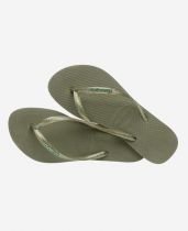 Havaianas slim logo metallic green