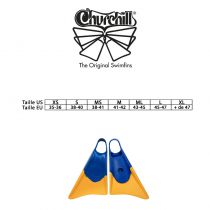 Palmes de bodyboard Makapuu Churchill Blue Yellow