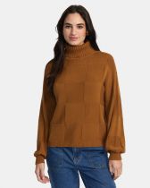 Pull Femme RVCA Vineyard Workwear Brown