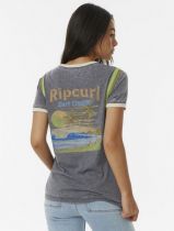 T. SHIRT FEMME RINGER SURF REVIVAL TEE WASHED BLACK 