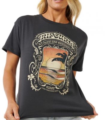 TEE SHIRT SEA SHELLS RELAXED BLACK WASHED